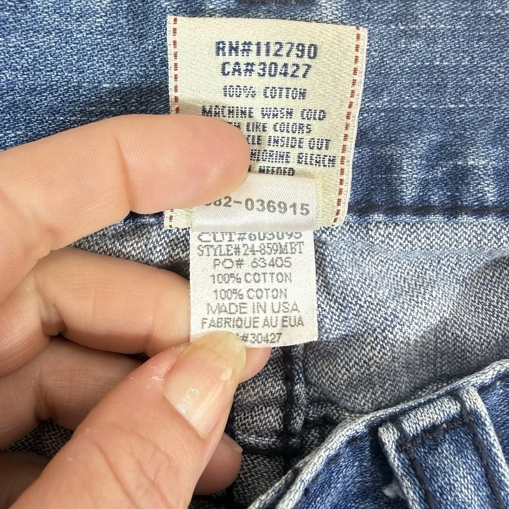 Vtg True Religion Ricky Big T Jeans Mens 34X33 Blue Straight Made In US Flap